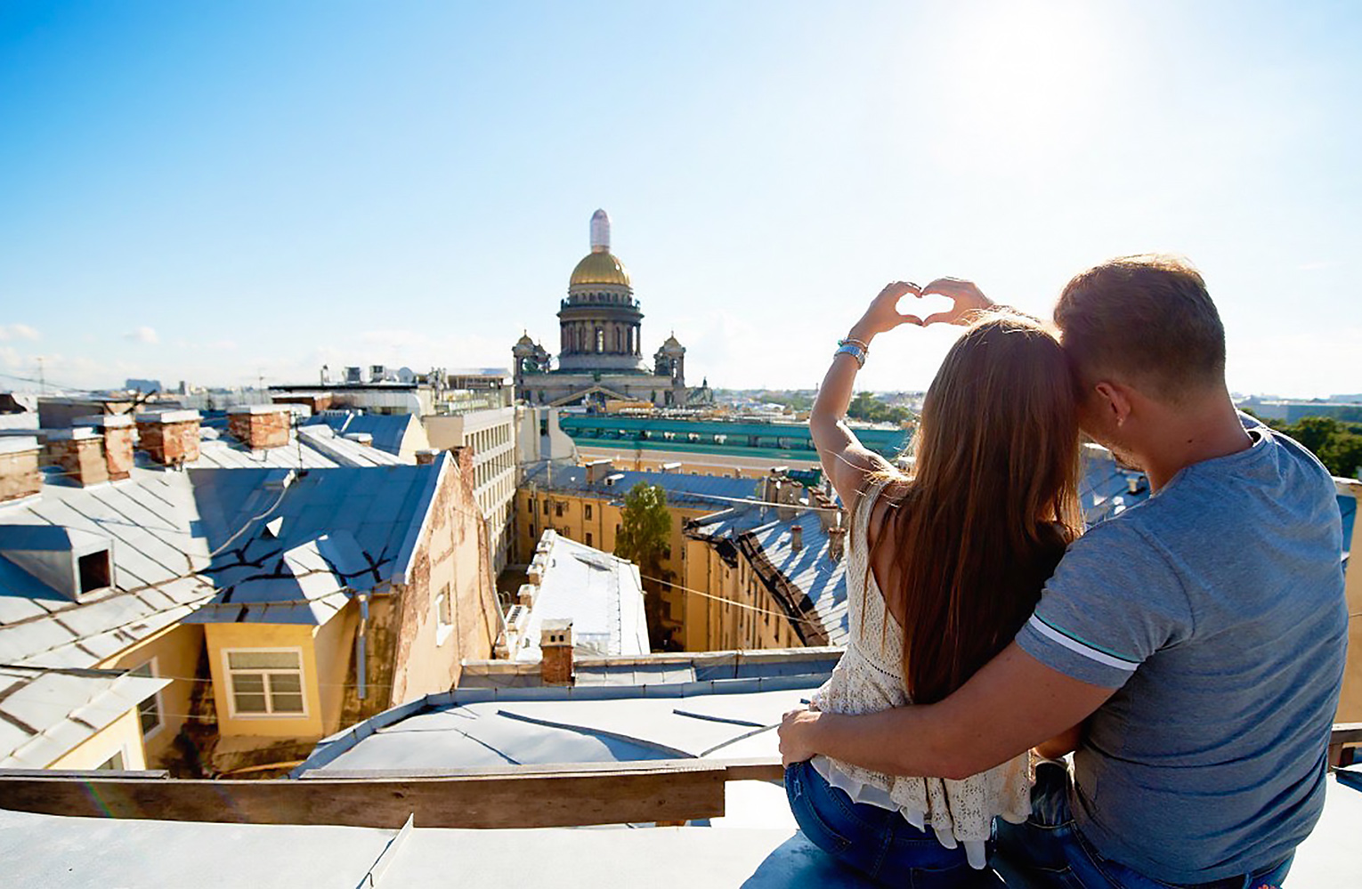 Свидание на двоих на крыше в Санкт-Петербурге