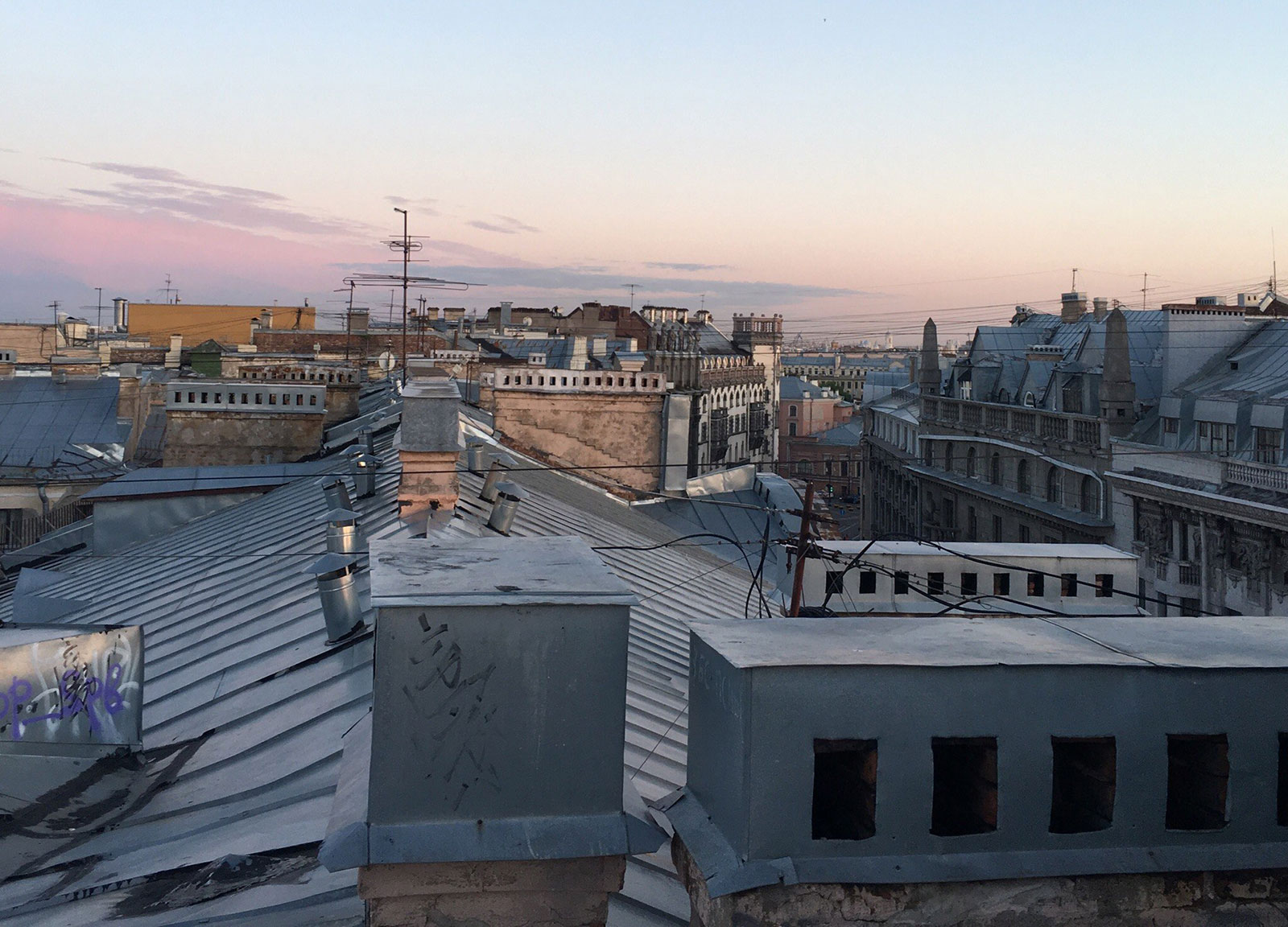 Вид с крыши доходного дома Барановской А.Д. в Санкт-Петербурге