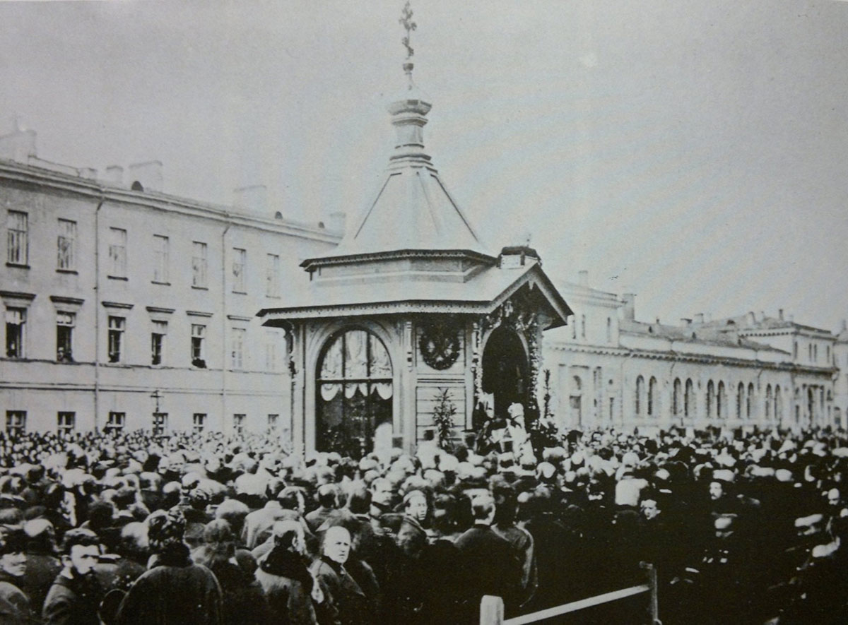Освящение часовни на месте убийства Александра II 17 апреля 1881 года