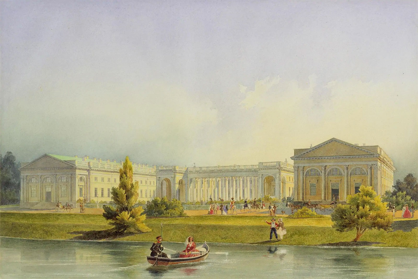 Александровский дворец в Царском селе, 1847, картина художника Горностаева А.М.