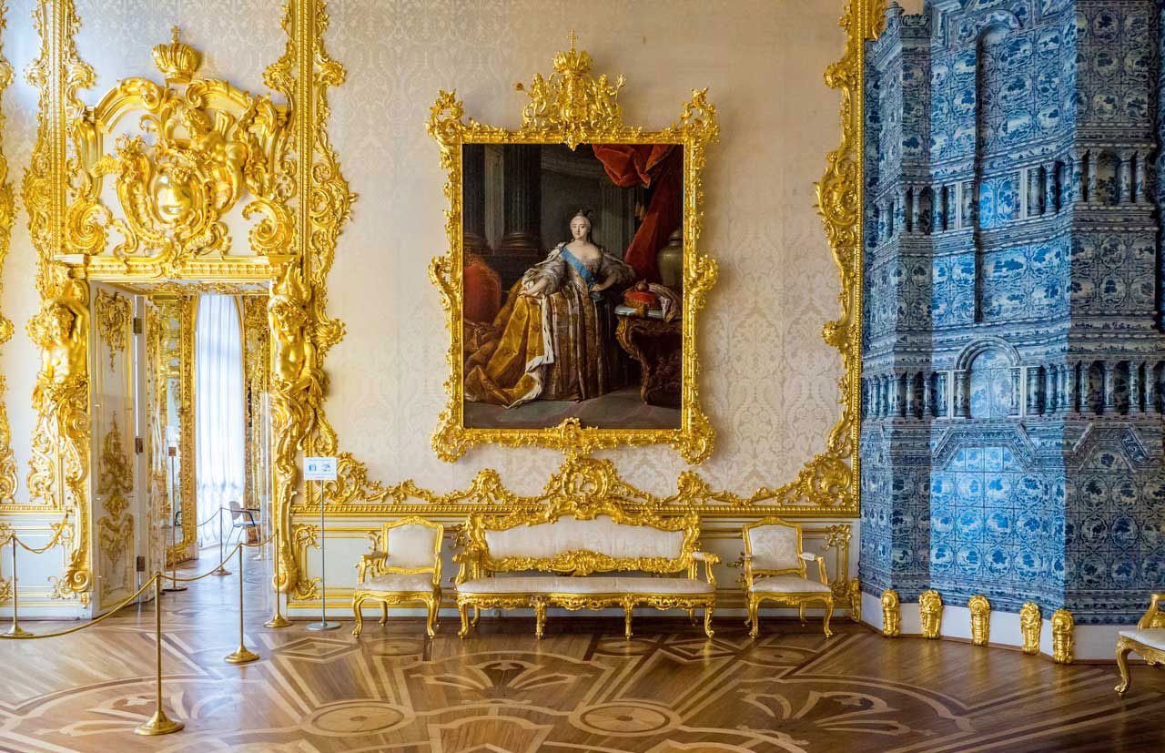 Портретный зал в Екатерининском дворце в Царском Селе