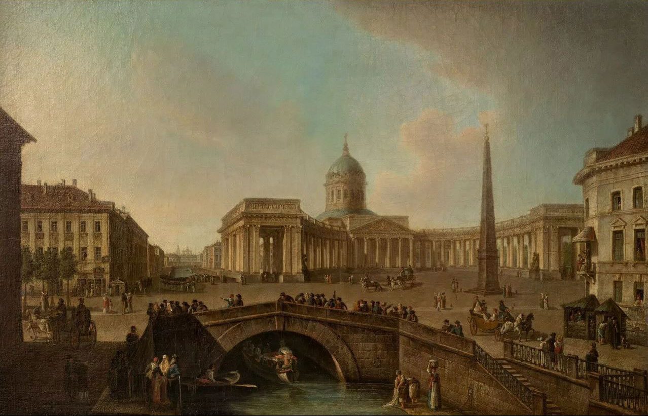 Вид Казанского собора в Петербурге, 1811 год, картина Алексеев Ф.Я.