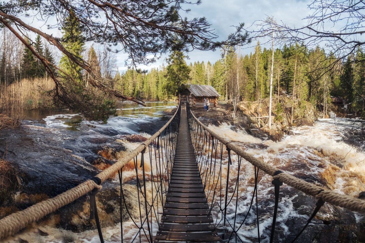 Водопады Ахвенкоски в Карелии