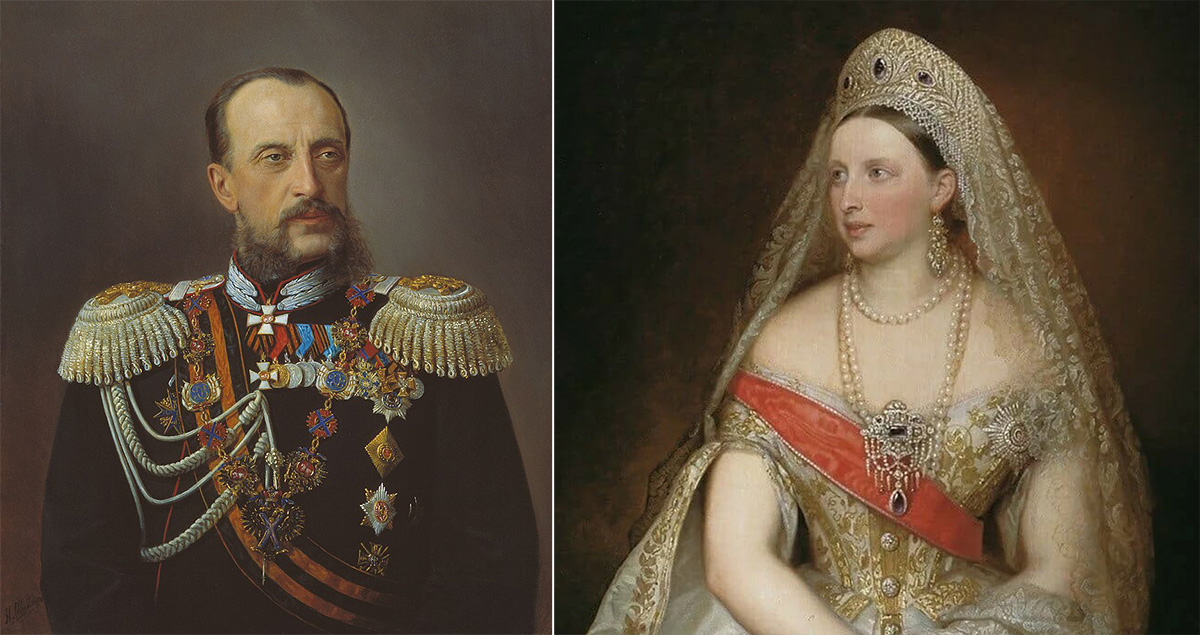 Великий князь Николай Николаевич и его жена Александра (Александра Фредерика Вильгельмина) Петровна