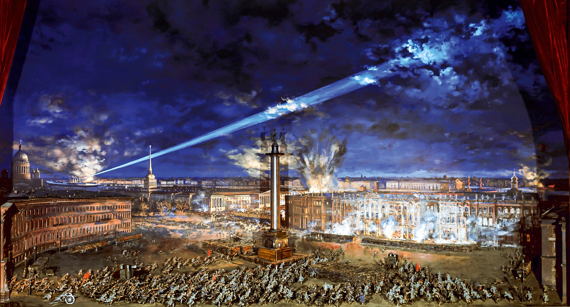 Штурм Зимнего Дворца в Петрограде 25-26 октября (7-8 ноября) 1917 года, картина Ефима Исааковича Дешалыта, 1957 г.