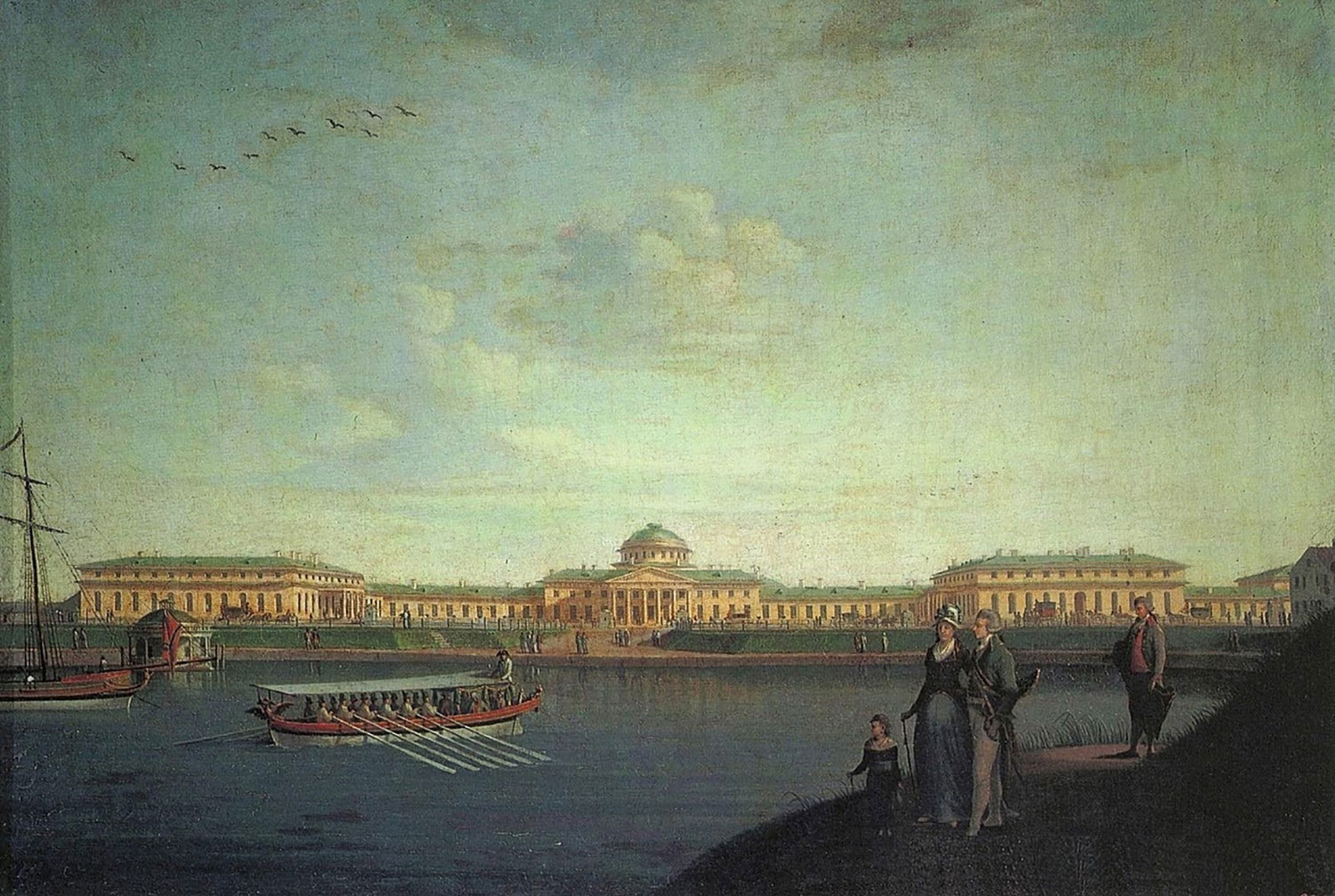 Вид Таврического дворца со стороны Невы, 1797 г., картина Бенжамена Патерсена