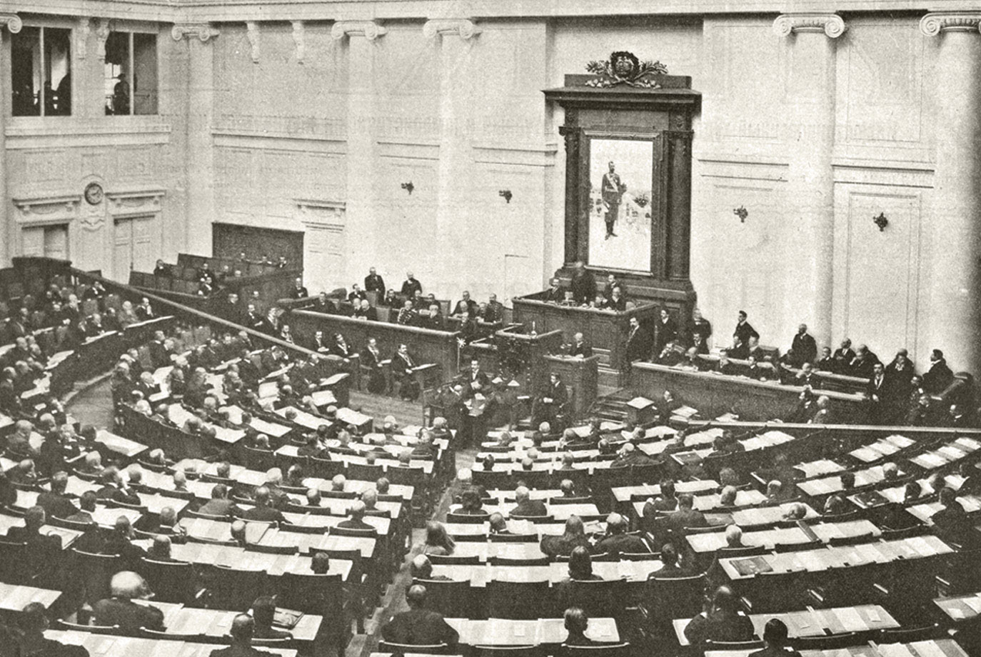 Заседание Государственной думы в в Таврическом дворце в Санкт-Петербурге, 1905-1910 гг.