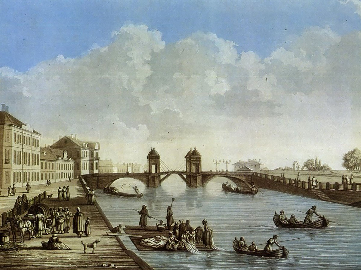 Фонтанка у Аничкова моста, 1800-1813 год, Мишель-Франсуа Дамам-Демартре