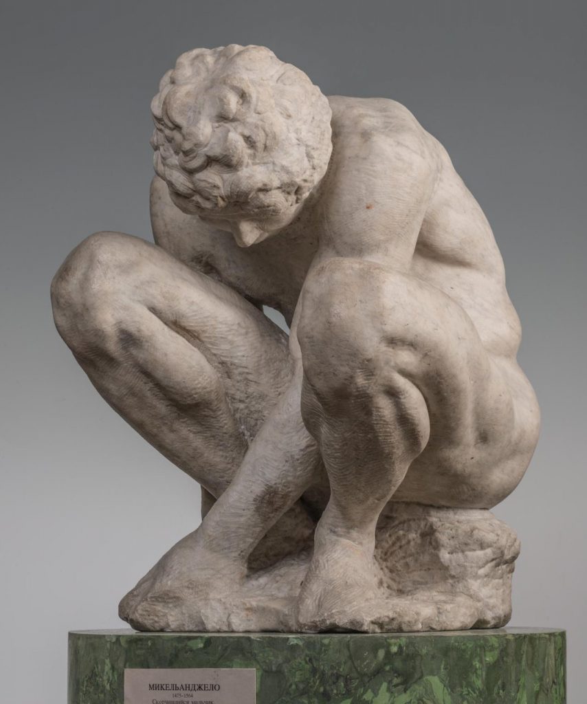 Скульптура Микеланджело «Скорчившийся мальчик»