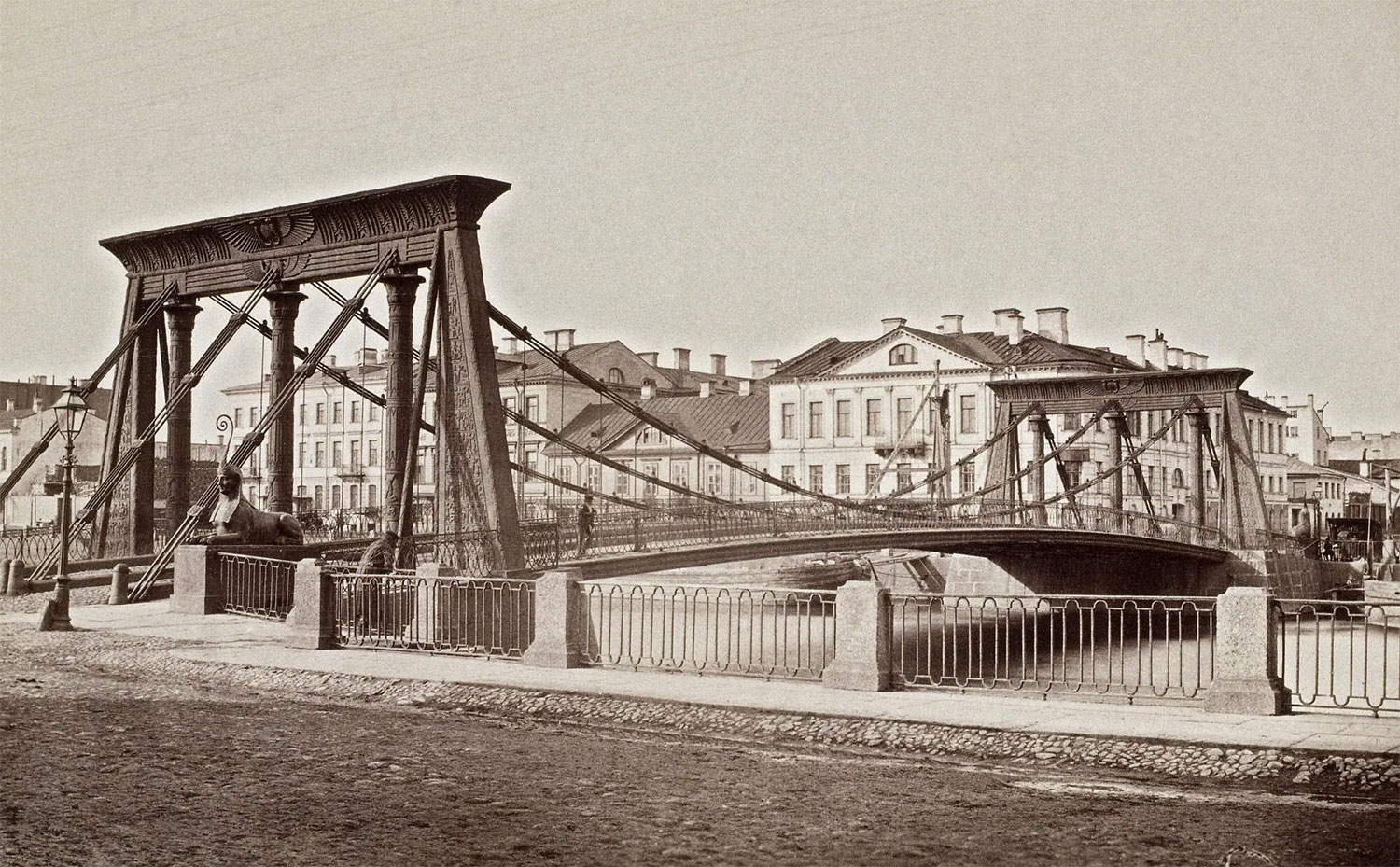 Египетский мост через Фонтанку, 1870 - 1880 год, фото Фелиша А. Э.